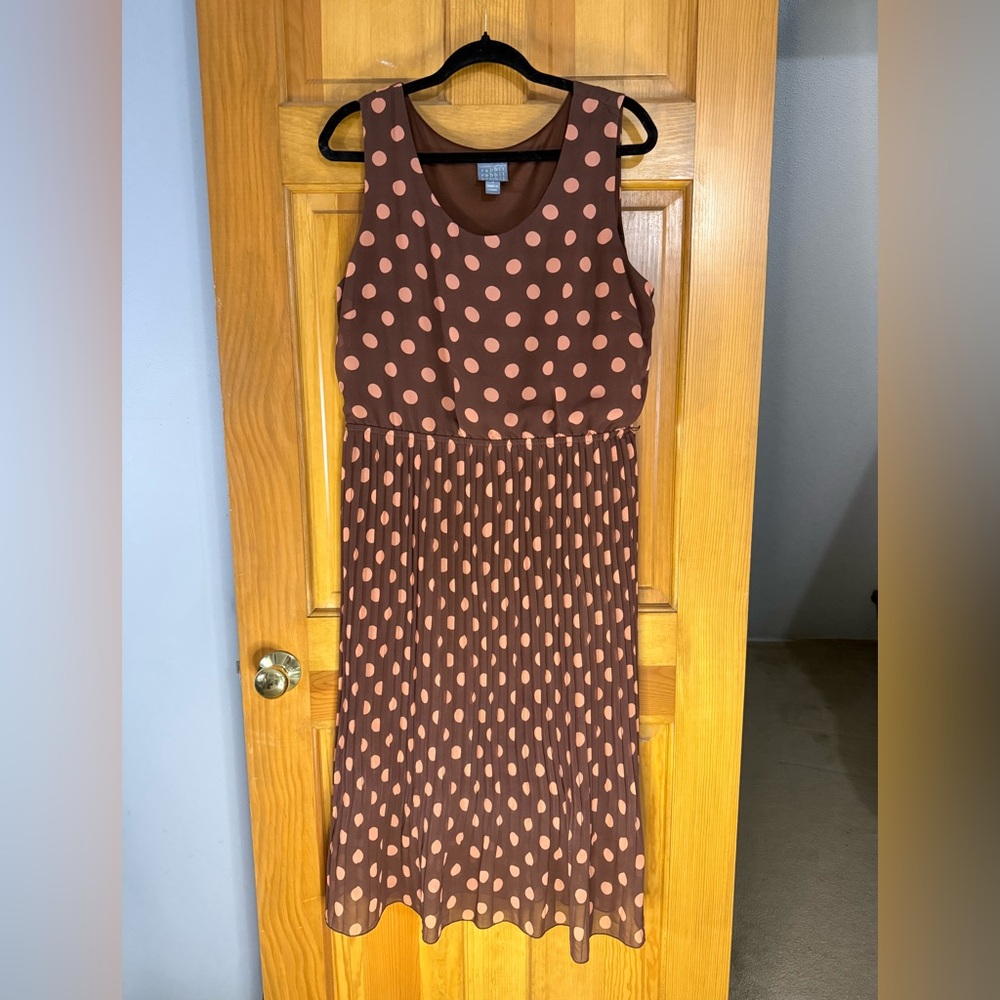 Rabbit Rabbit Rabbit Brown‎ & Pink Polka Dot Size 16 Dress